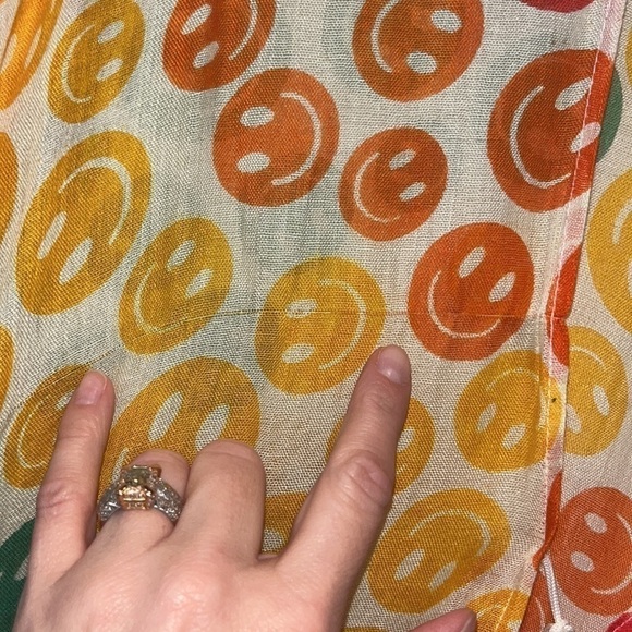 Cute smiley face rainbow lightweight poncho coverup one size boho hippie - Picture 14 of 16